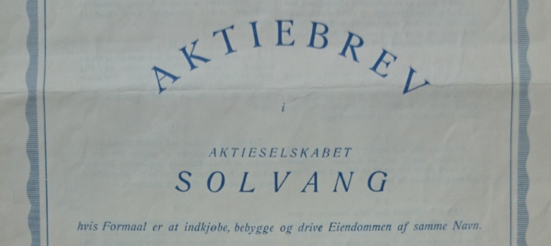 Redigert faksimile av aksjebrev fra Stein Jørgensen